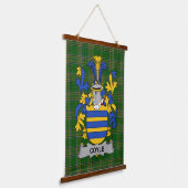 Irisches Coyle oder McCoyle Wappen Familienwappen Wandteppich Mit Holzrahmen (Gewinkelt)
