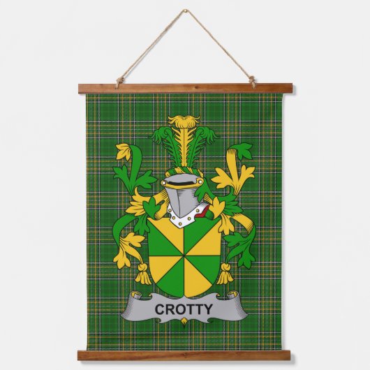 Irisches Crotty oder O_Crotty Wappen Familienwappe Wandteppich Mit Holzrahmen (Vorderseite)