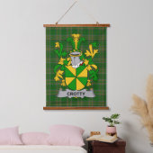 Irisches Crotty oder O_Crotty Wappen Familienwappe Wandteppich Mit Holzrahmen (Schlafzimmer)