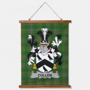 Irisches Cullen oder McCullen Wappen Familienwappe Wandteppich Mit Holzrahmen