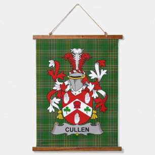 Irisches Cullen oder O_Cullen Wappen Familienwappe Wandteppich Mit Holzrahmen