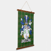 Irisches Dea oder O_Dea Wappen Familienwappen Wandteppich Mit Holzrahmen (Gewinkelt)