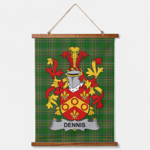 Irisches Dennis Wappen Familienwappen Wandteppich Mit Holzrahmen