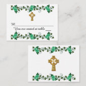 Irisches Design für Hochzeitsfeiern Platzkarten (Vorne/Hinten)