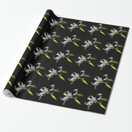Irisches Design-Messing und Blumenmuster Geschenkpapier (Ungerollt)