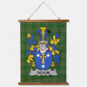 Irisches Devlin oder O_Devlin Wappen Familienwappe Wandteppich Mit Holzrahmen (Vorderseite)