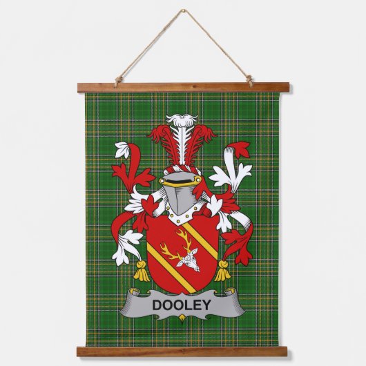 Irisches Dooley oder O_Dooley Wappen Familienwappe Wandteppich Mit Holzrahmen (Vorderseite)