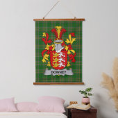 Irisches Downey oder O_Downey Wappen Familienwappe Wandteppich Mit Holzrahmen (Schlafzimmer)