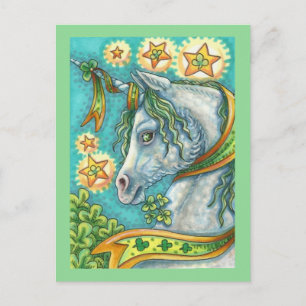 IRISCHES EINHORN, ST. PATRICK'S DAY PHANTASIEPFERD FEIERTAGSPOSTKARTE