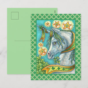 IRISCHES EINHORN, ST. PATRICK'S DAY PHANTASIEPFERD FEIERTAGSPOSTKARTE