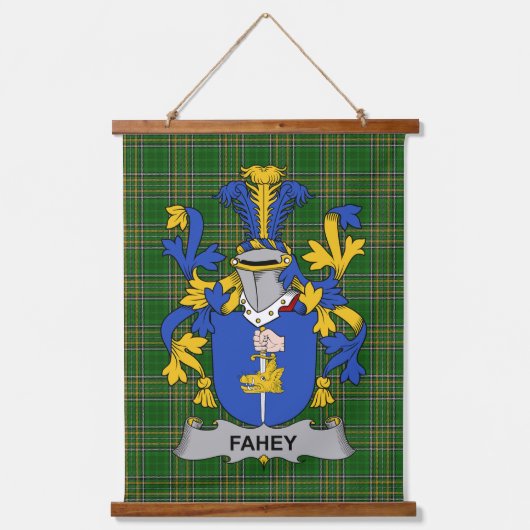 Irisches Fahey oder O_Fahy Wappen Familienwappen Wandteppich Mit Holzrahmen (Vorderseite)