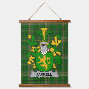 Irisches Farrell oder O_Ferrell Wappen Familienwap Wandteppich Mit Holzrahmen