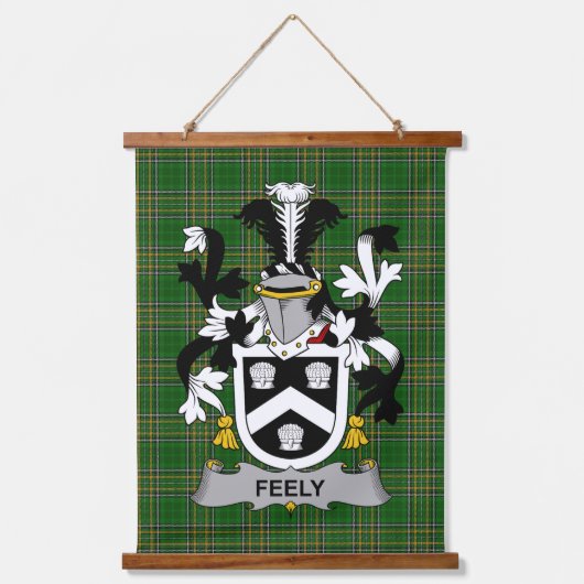 Irisches Feely oder O_Feehily Wappen Familienwappe Wandteppich Mit Holzrahmen (Vorderseite)