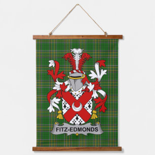 Irisches Fitz-Edmonds Wappen Familienwappen Wandteppich Mit Holzrahmen