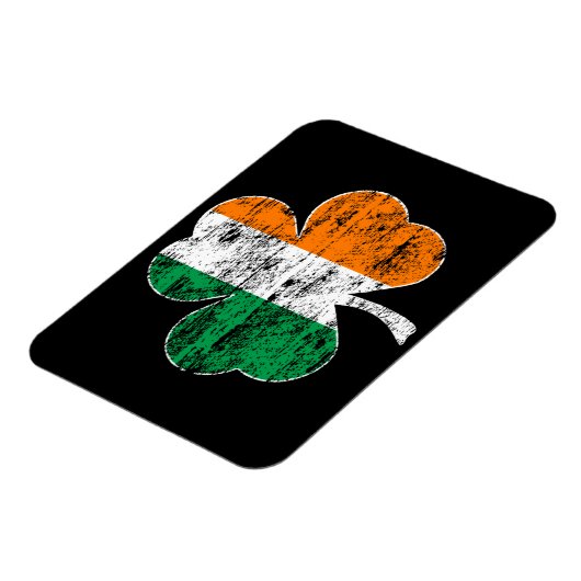 Irisches Flag-Kleeblatt (Distressed) Flexi Magnet (Linke Seite)
