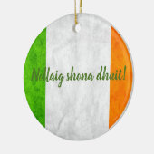 Irisches Flagge Nollaig shona dhuit! Keramik Ornament (Links)