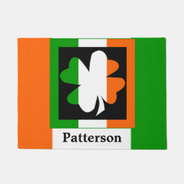 Irisches Flaggen-Kleeblatt-Quadrat personalisiert Fußmatte