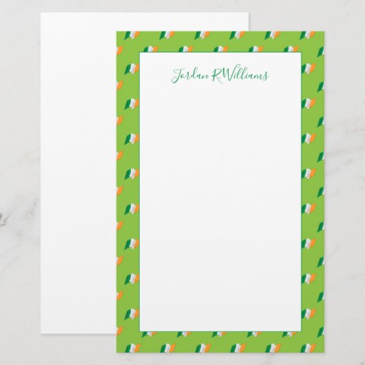 Irisches Flaggen-Muster Briefpapier (Vorne/Hinten)