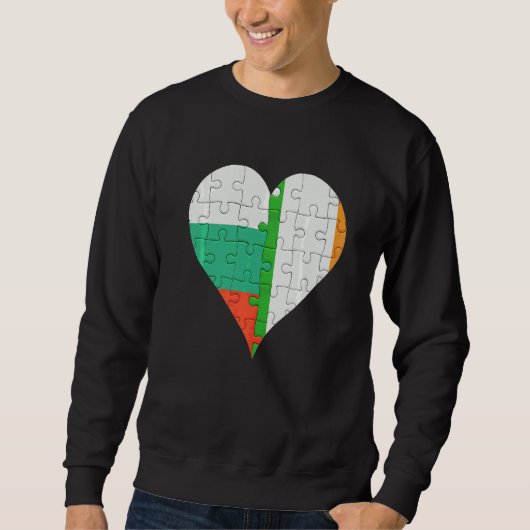 Irisches Flaggenherz Sweatshirt (Vorderseite)
