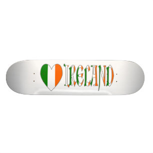 Irisches Flaggenherz & Wort Irland Skateboard