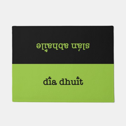 Irisches Gälisch hallo und Auf Wiedersehen Fußmatte (Vorderseite)