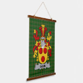 Irisches Gavin oder O_Gavan Wappen Familienwappen Wandteppich Mit Holzrahmen (Gewinkelt)