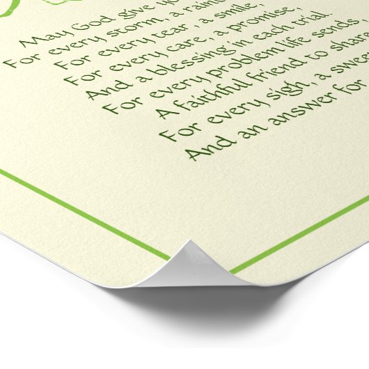 irisches Gebet-Imitat Poster (Ecke)