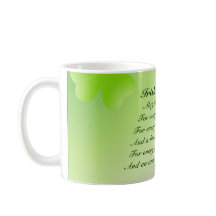 Irisches Gebet mit Kleeblättern und Herz-Tasse
