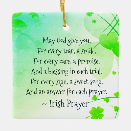 Irisches Gebet und Segen Personalisierte Weihnacht Keramikornament (Vorderseite)