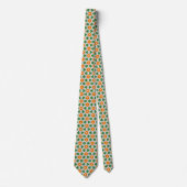 Irisches geometrisches Green und Orange Muster Krawatte (Vorderseite)