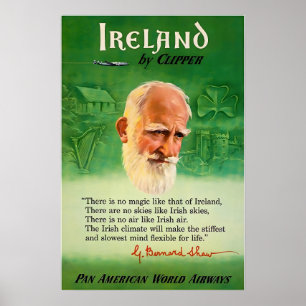Irisches Geschenk Irland Kunst Druck Pan Am Reisep Poster