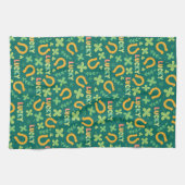 Irisches GLÜCKLICHES grünes Muster Geschirrtuch (Horizontal)