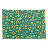 Irisches GLÜCKLICHES grünes Muster Kissenbezug (Rückseite-Rechts)