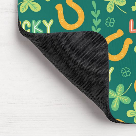 Irisches GLÜCKLICHES grünes Muster Mousepad (Ecke)