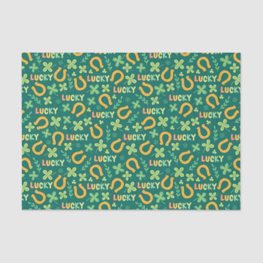 Irisches GLÜCKLICHES grünes Muster Seidenpapier (Vorderseite)