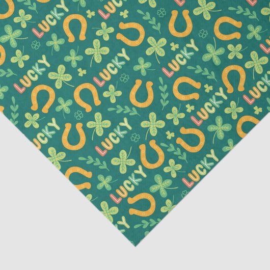 Irisches GLÜCKLICHES grünes Muster Seidenpapier (Ausschnitt)