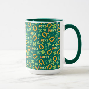 Irisches GLÜCKLICHES grünes Muster Tasse