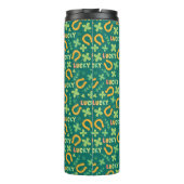 Irisches GLÜCKLICHES grünes Muster Thermosbecher (Rückseite)