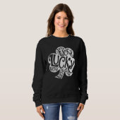 Irisches Glücksklee Vierblatt C St. Patrick's Day Sweatshirt (Vorne ganz)