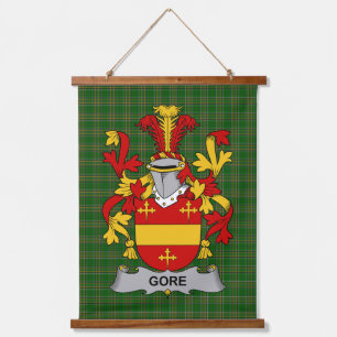 Irisches Gore-Wappen Familienwappen Wandteppich Mit Holzrahmen