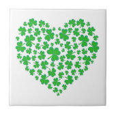 Irisches grünes Kleeblatt-Herz Fliese (Vorderseite)