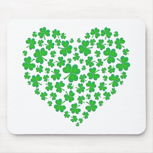 Irisches grünes Kleeblatt-Herz Mousepad (Vorne)