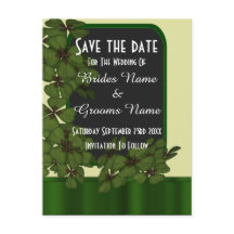 Irisches grünes Kleeblatt Save the Date