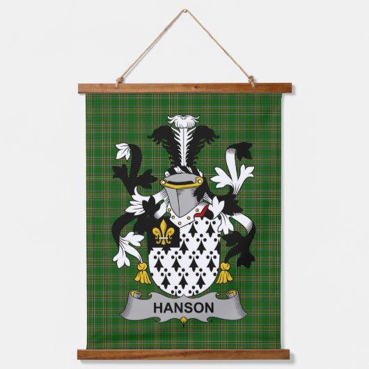 Irisches Hanson oder O_Hanson Wappen Familienwappe Wandteppich Mit Holzrahmen (Vorderseite)