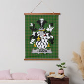 Irisches Hanson oder O_Hanson Wappen Familienwappe Wandteppich Mit Holzrahmen (Schlafzimmer)