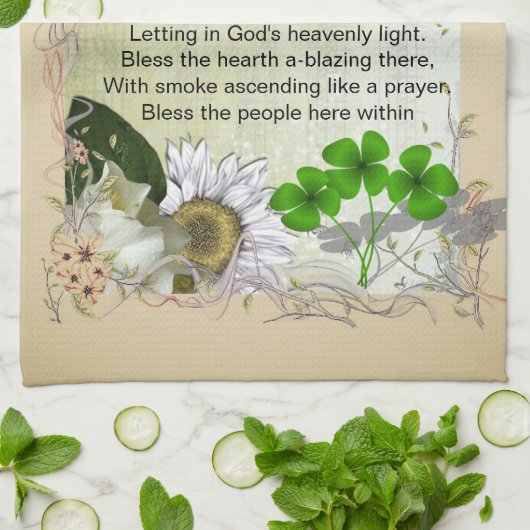Irisches Haus-Segen-Geschirrtuch Handtuch (Gefaltet)