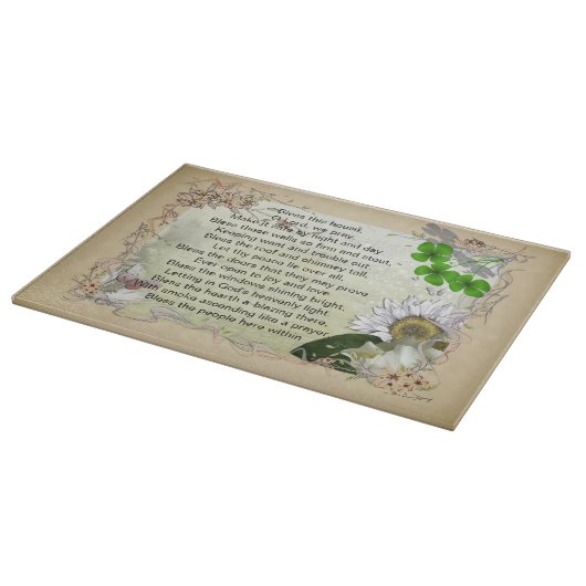 Irisches Haus-Segen-Schneidebrett Schneidebrett (Ecke)
