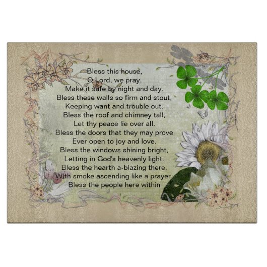 Irisches Haus-Segen-Schneidebrett Schneidebrett (Vorderseite)