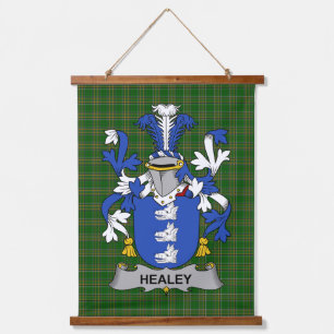 Irisches Healey oder O_Healey Wappen Familienwappe Wandteppich Mit Holzrahmen