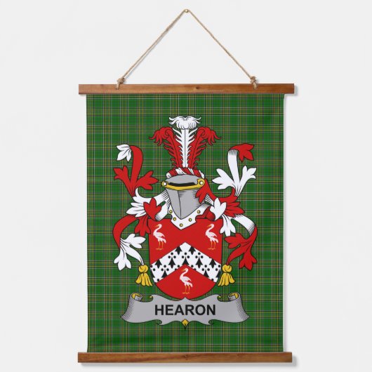 Irisches Hearon oder Hearn Wappen Familienwappen Wandteppich Mit Holzrahmen (Vorderseite)